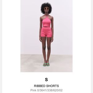 ZARA ribbed pink set.